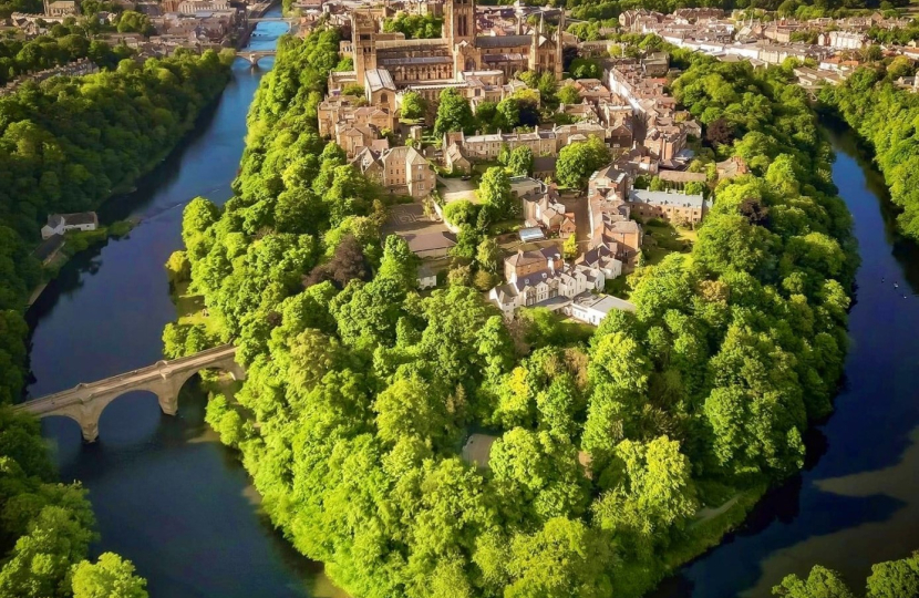 Durham showing its natural blue and green colours